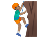Android Pie; U+1F9D7 U+1F3FD U+200D U+2642 U+FE0F; Uomo Che Fa Arrampicata: Colore Pelle 4 Emoji