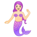 Android Pie; U+1F9DC U+1F3FB; Sirena (persona): Color De Piel 1–2 Emoji
