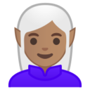 Android Pie; U+1F9DD U+1F3FD; Elfo (Persona): Colore Pelle 4 Emoji