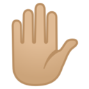 Android Pie; U+270B U+1F3FC; Emoji