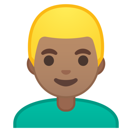 Ícone Do Emoji Do Homem, Tom De Pele Da Meio-luz, Cabelo Louro