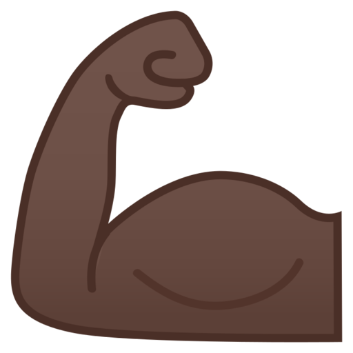 💪🏿 Flexed Biceps: Dark Skin Tone Emoji