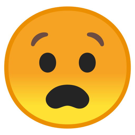 Emoji de desenho animado atônito expressão cômica de rosto angustiado