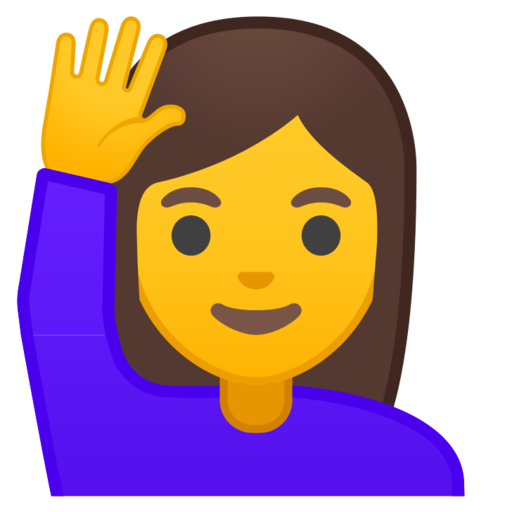 What does the emoji of a girl holding her hands up and smiling