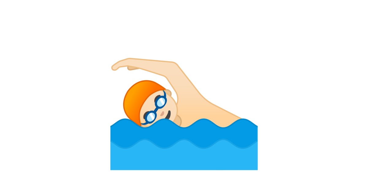 🏊🏻 Persona Che Nuota: Carnagione Chiara Emoji