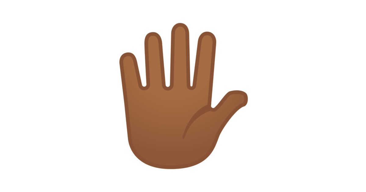 🖐🏾 Hand mit gespreizten Fingern mitteldunkle HautfarbeEmoji