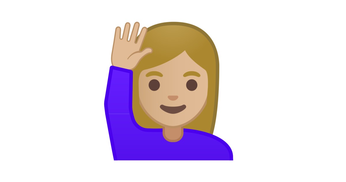     Femme Qui L ve La Main  Peau Moyennement Claire Emoji 