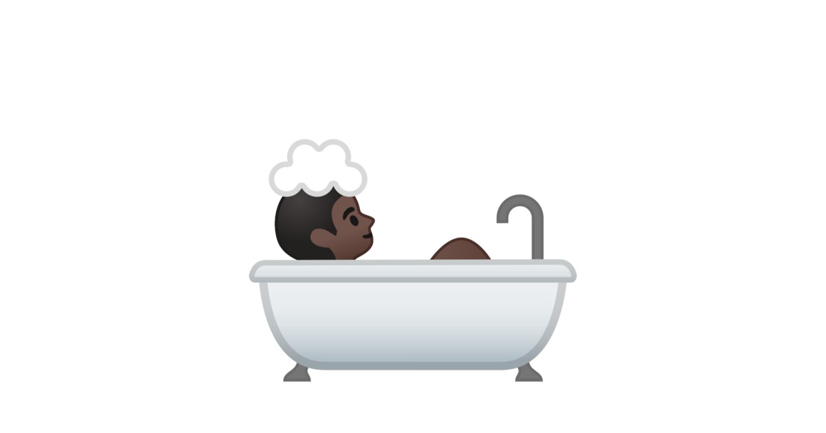 🛀🏿 Personne Prenant Un Bain Peau Foncée Emoji