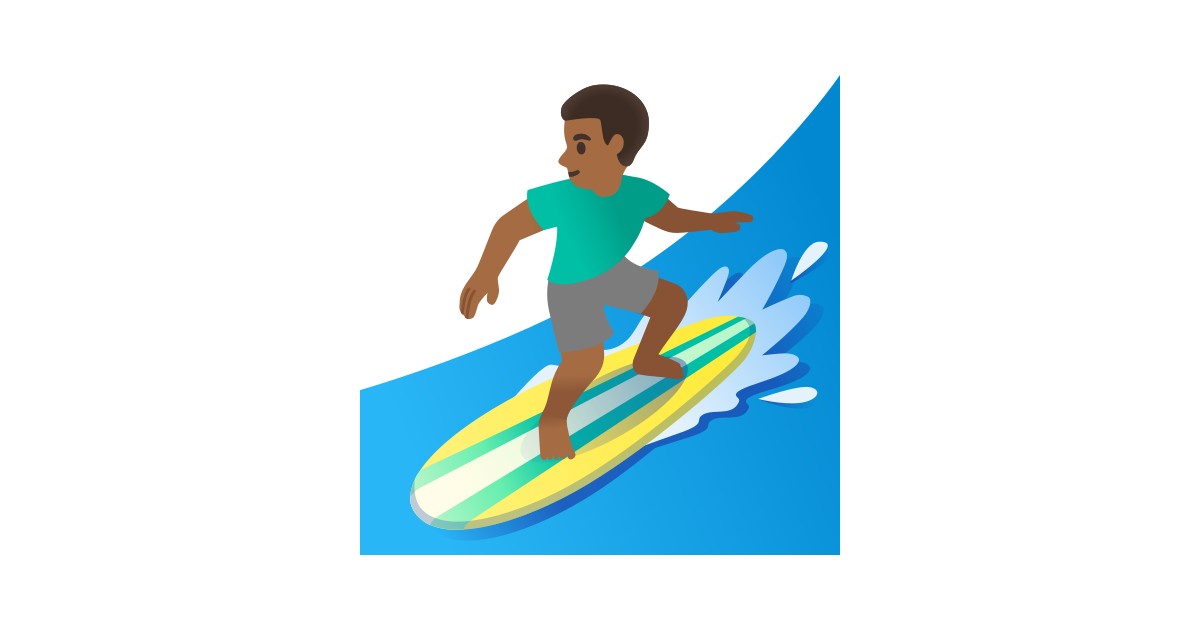 🏄 🏾 ♂ Surfer: mitteldunkle Hautfarbe-Emoji in 100+ Sprachen.