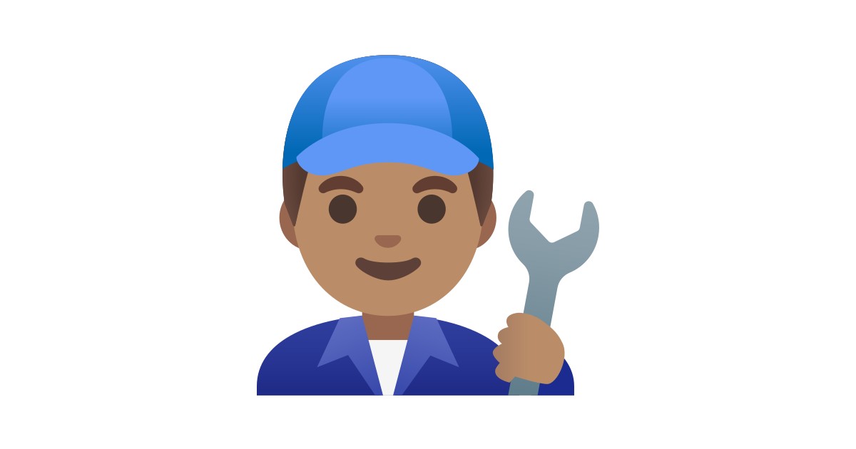 Man Mechanic Medium Skin Tone Emoji In Languages