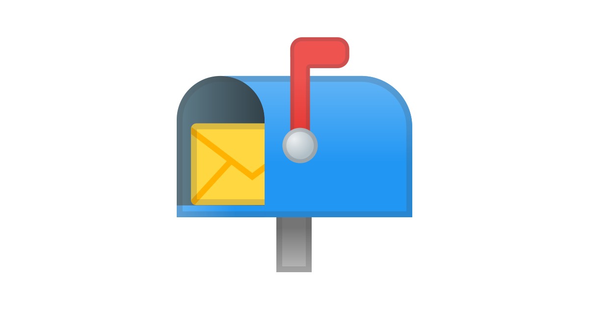 📬 Boîte Aux Lettres Ouverte Drapeau Levé Emoji