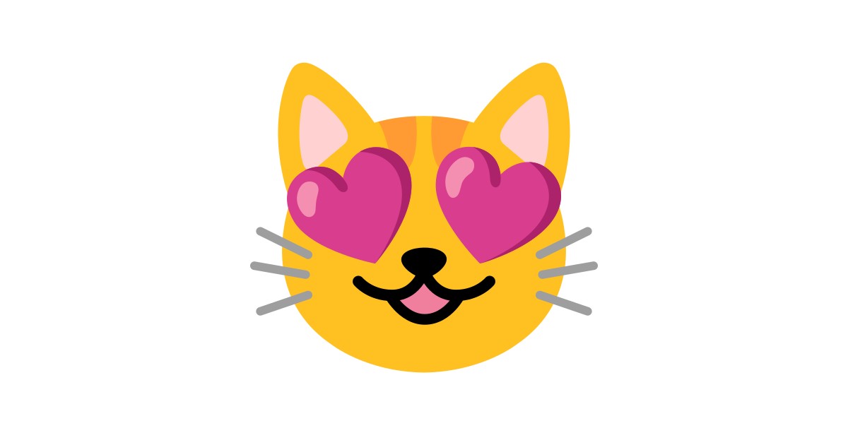 Gato Sonriendo Con Ojos De Corazon Emoji