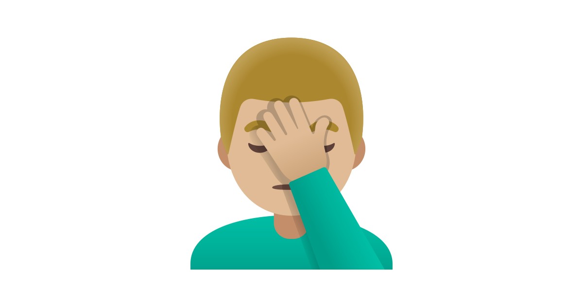 Man Facepalming Medium Light Skin Tone Emoji