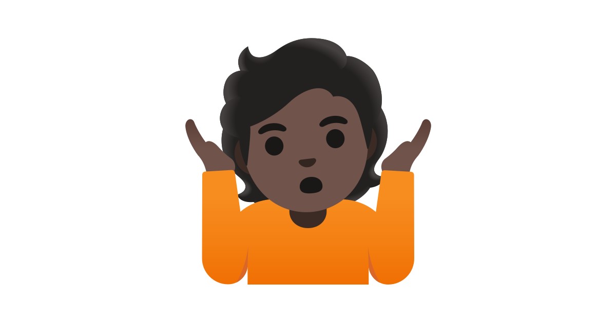 Person Shrugging Dark Skin Tone Emoji