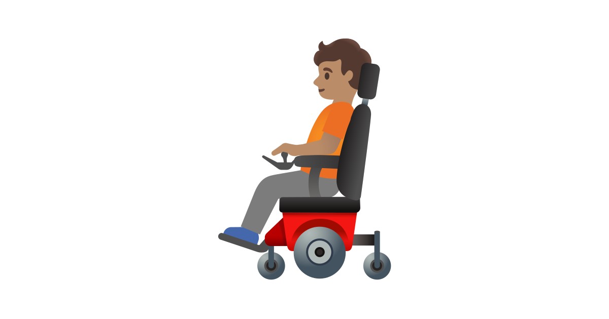 🧑🏽‍🦼 Person In Motorized Wheelchair: Medium Skin Tone Emoji