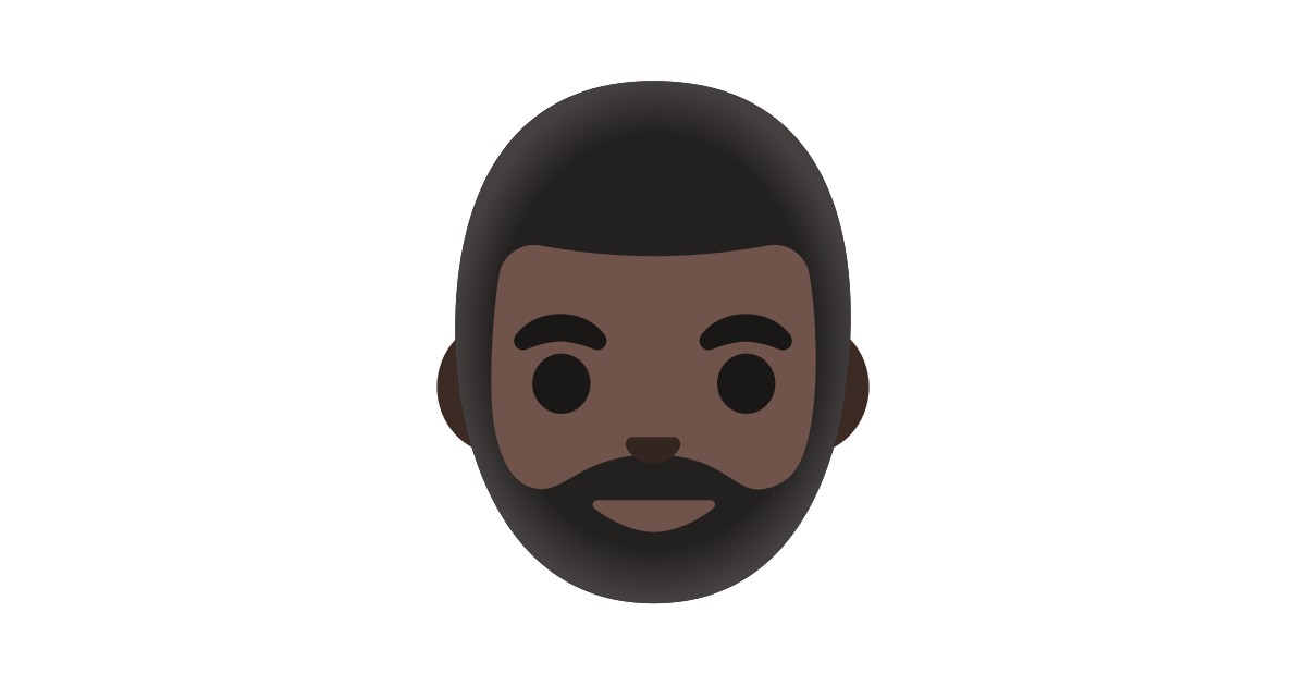 🧔🏿‍♂️ Man: Dark Skin Tone, Beard Emoji