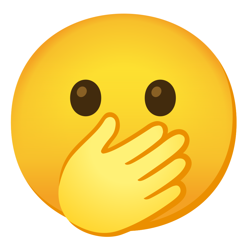 🫢 Gesicht mit offenen Augen und Hand über dem Mund Emoji
