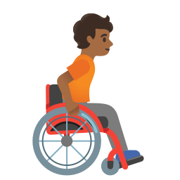 🧑🏾‍🦽‍ ️ Person In Manual Wheelchair Facing Right: Medium-dark Skin Tone ...