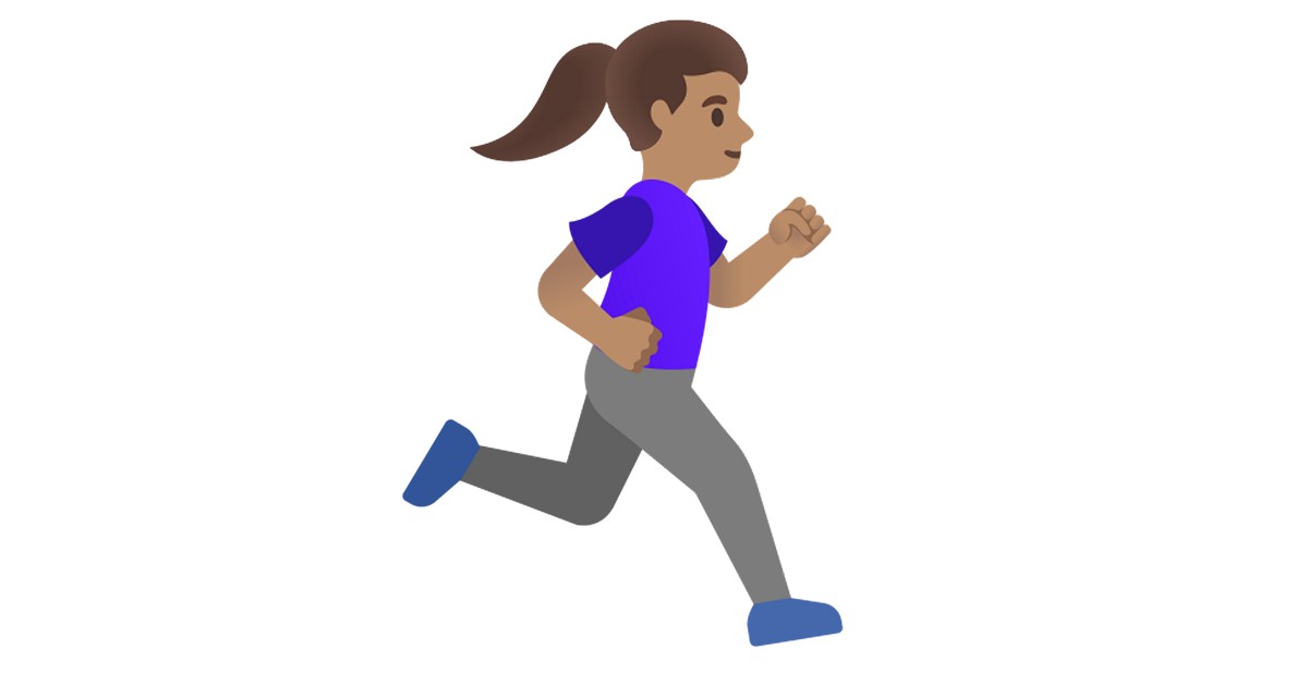 🏃🏽‍♀️‍ ️ Woman Running Facing Right: Medium Skin Tone Emoji