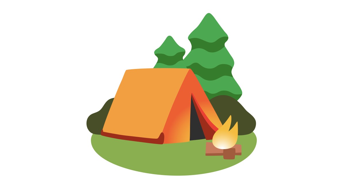 🏕️ Emoji de acampamento na barraca