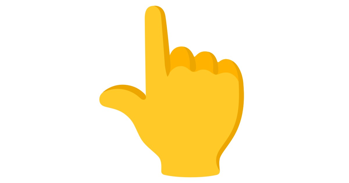 👆 Dorso Da Mão Com Dedo Indicador Apontando Para Cima Emoji, Dedo Para  Cima Emoji