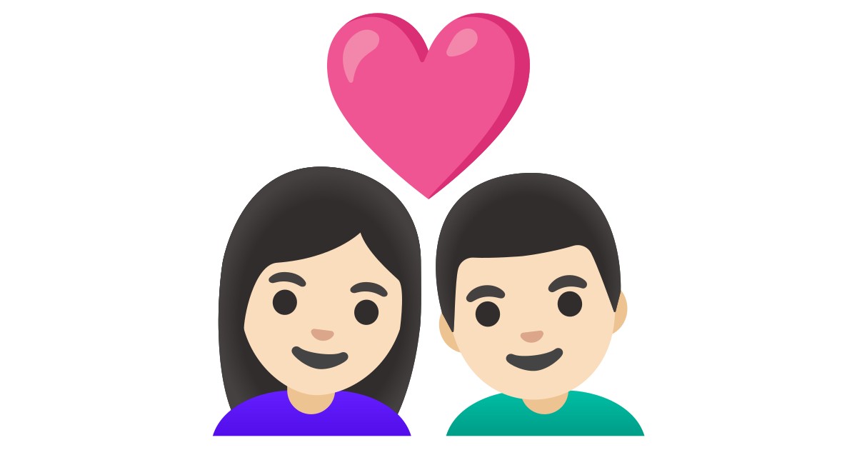 👩🏻‍❤️‍👨🏻 Couple With Heart: Woman, Man, Light Skin Tone Emoji