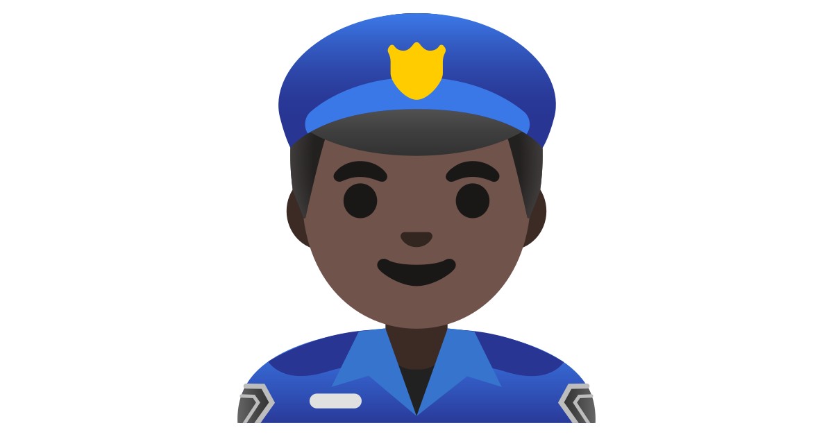 👮🏿‍♂️ Man Police Officer Dark Skin Tone Emoji