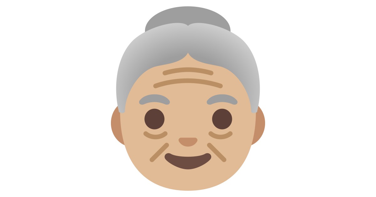 👵🏼 Old Woman: Medium-Light Skin Tone Emoji