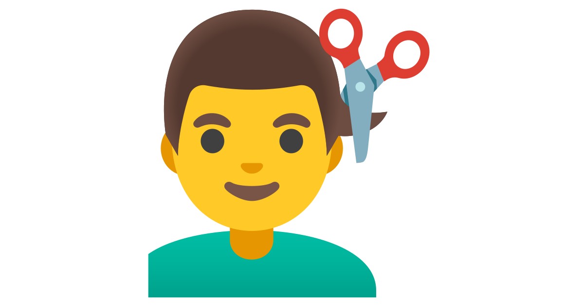 CORTE DE CABELO COM DESENHO EMOJI 