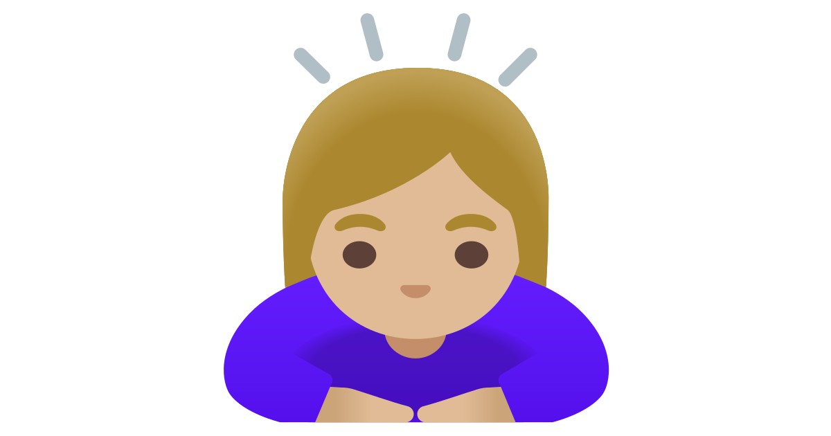 Woman Bowing Medium Light Skin Tone Emoji