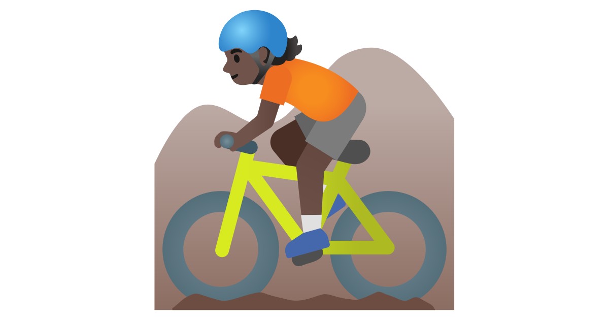🚵🏿 Person Mountain Biking: Dark Skin Tone Emoji