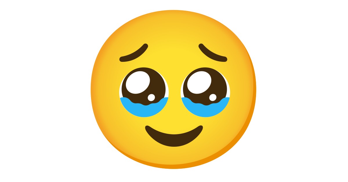 face holding back tears Emoji - Download for free – Iconduck