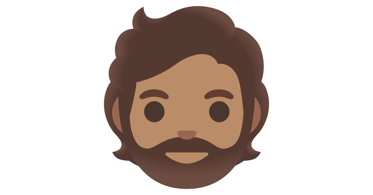🧔🏽 Person Medium Skin Tone, Beard Emoji