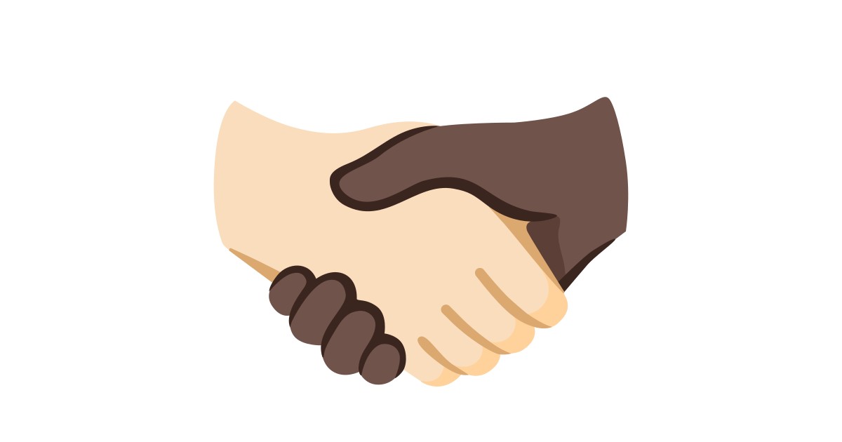 🫱🏻‍🫲🏿 Handshake: Light Skin Tone, Dark Skin Tone Emoji