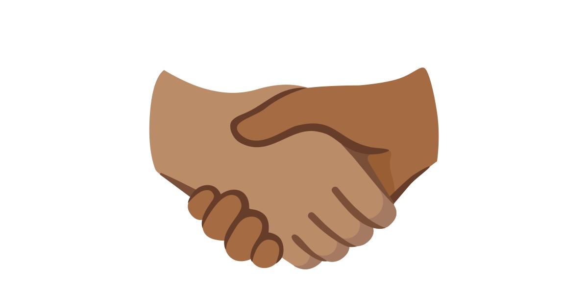 🫱🏽‍🫲🏿 Handshake: Medium Skin Tone, Dark Skin Tone on Google