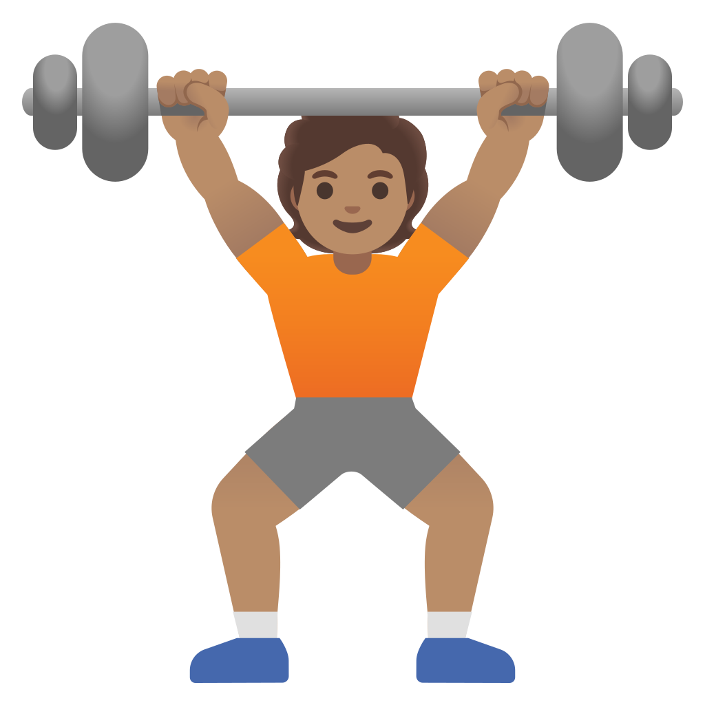 🏋🏽 Haltérophile : Peau Légèrement Mate Emoji