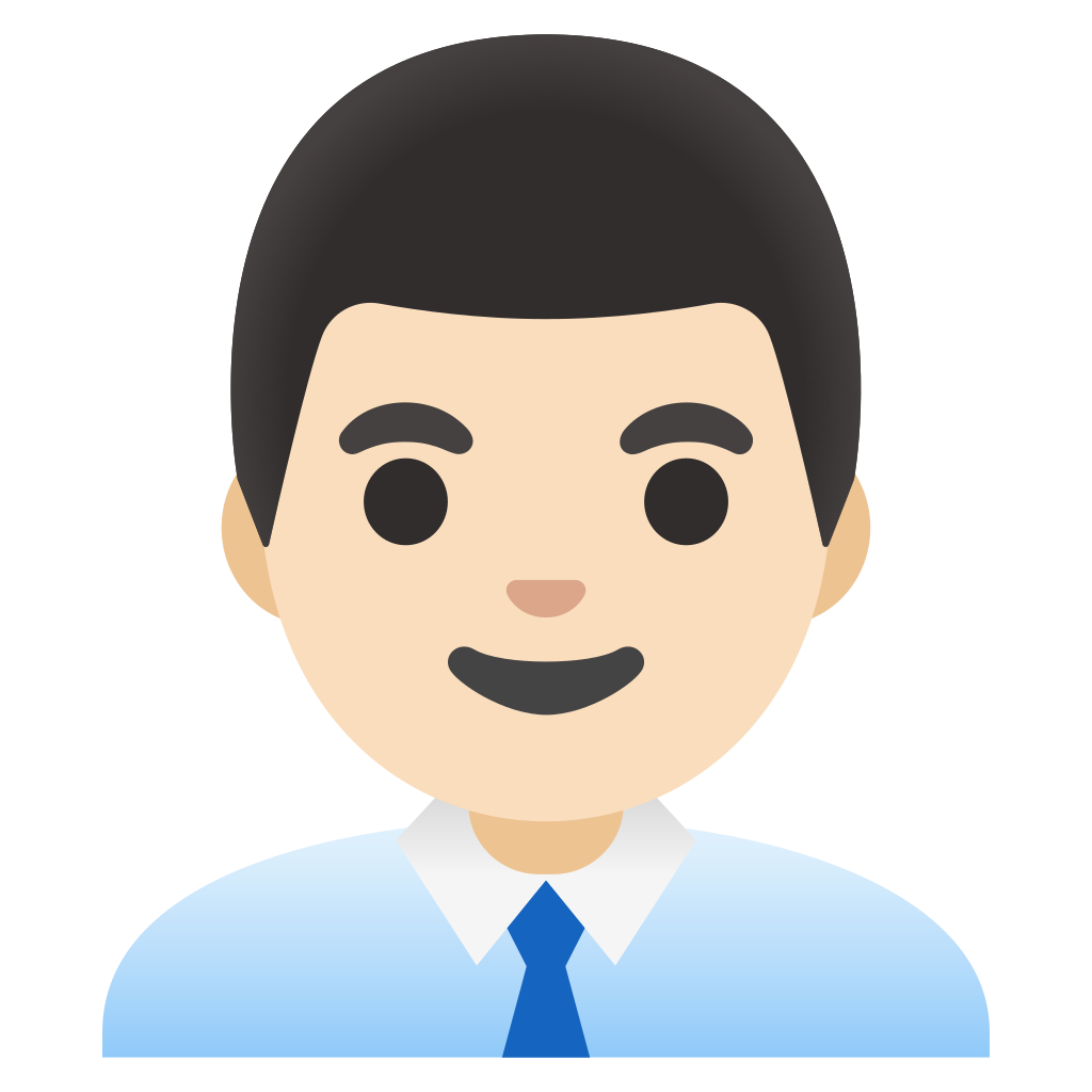 π¨π»βπΌ Man Office Worker: Light Skin Tone Emoji