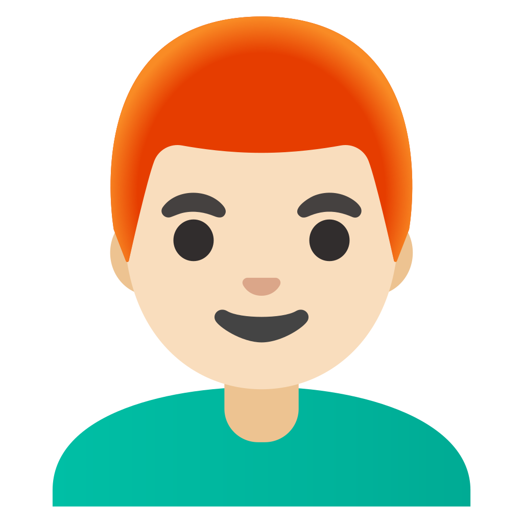 ๐จ๐ปโ๐ฆฐ Homem: Pele Clara E Cabelo Vermelho Emoji