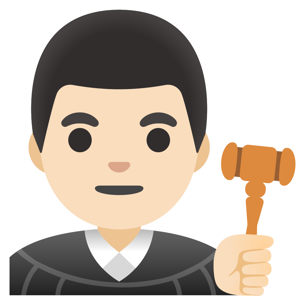 👨🏻‍⚖️ Richter: helle Hautfarbe Emoji