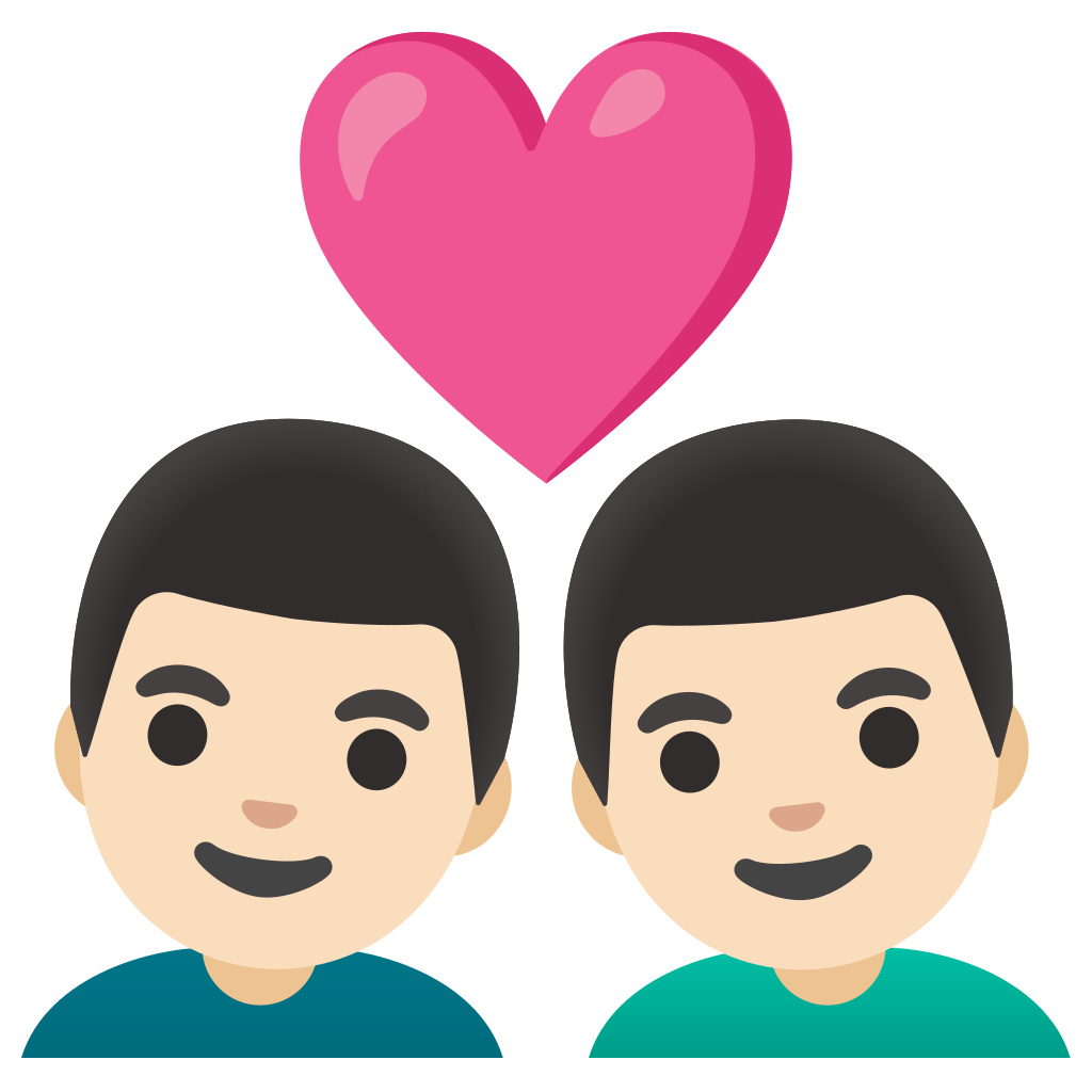 ๐จ๐ปโ ๏ธโ๐จ๐ป Liebespaar: Mann, Mann und helle Hautfarbe Emoji