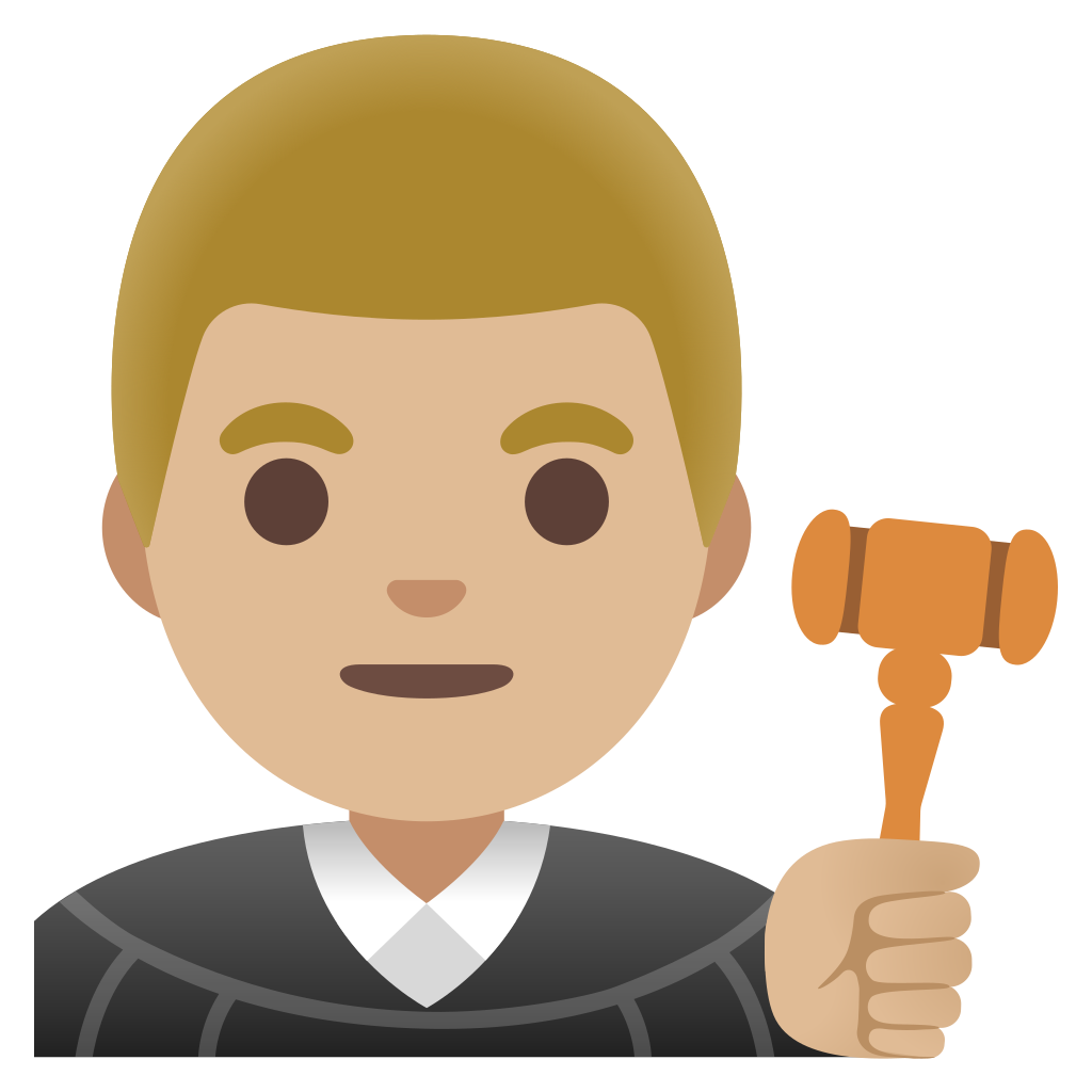👨🏼‍⚖️ Richter mittelhelle Hautfarbe Emoji
