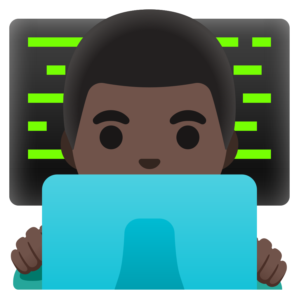 Man Technologist Dark Skin Tone Emoji