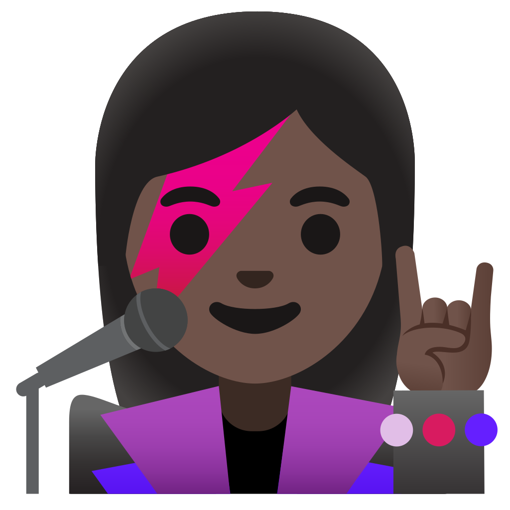 👩🏿‍🎤 Woman Singer Dark Skin Tone Emoji