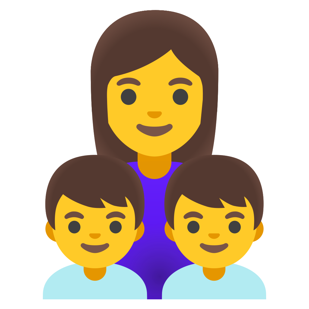 👩‍👦‍👦 Family: Woman, Boy, Boy Emoji, Family: Mother, Sons Emoji