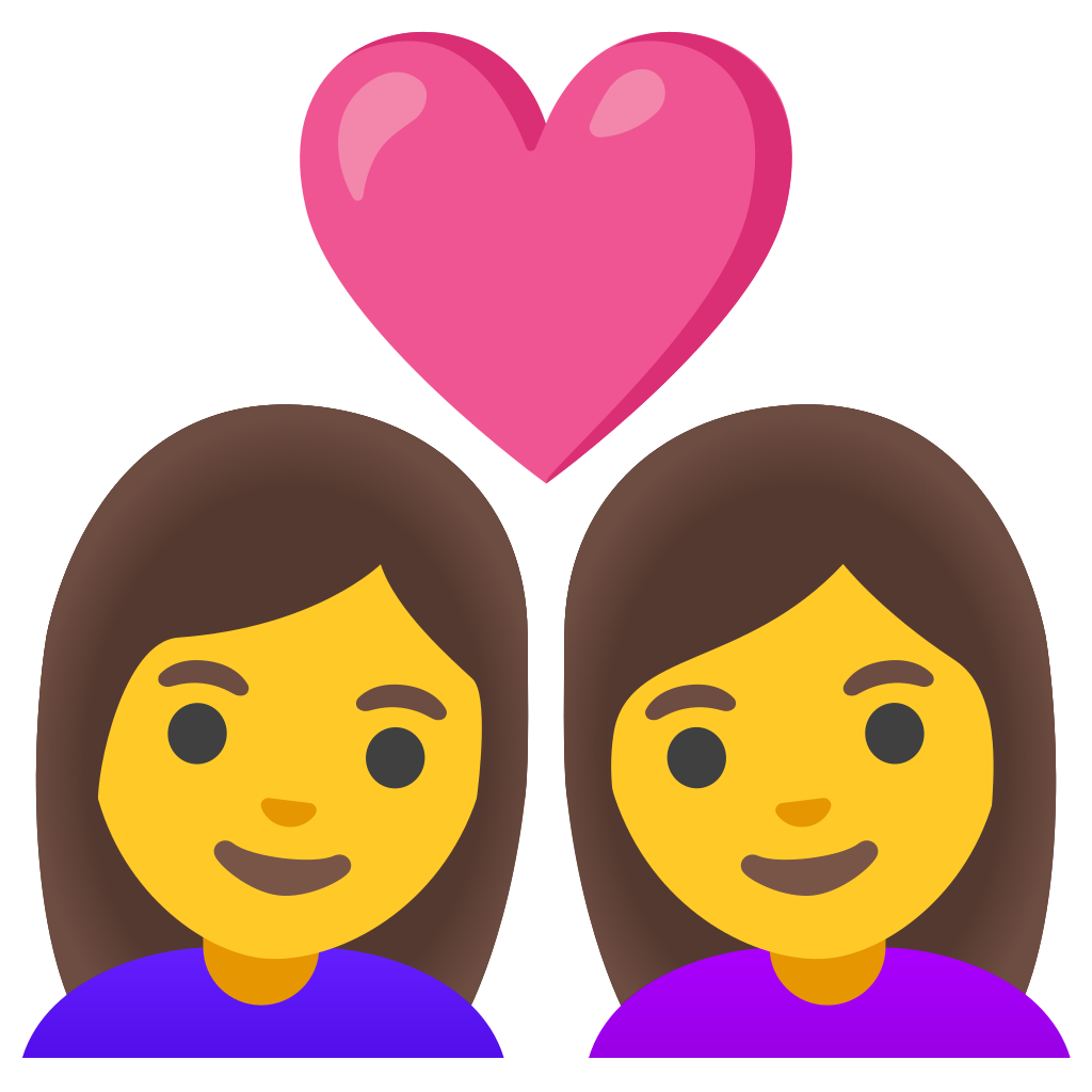 👩‍ ️‍👩 Couple With Heart Woman, Woman Emoji