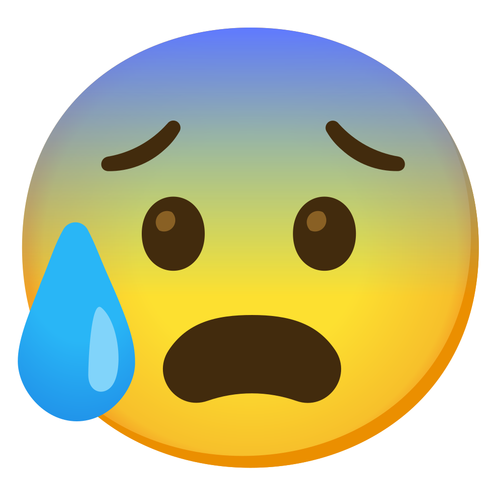 😰 Anxious Face With Sweat Emoji, Cold Sweat Emoji