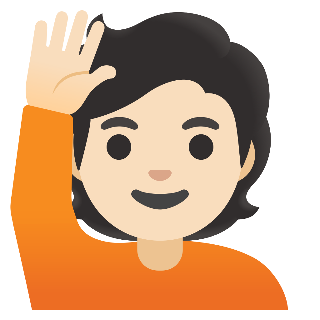 🙋🏻 Person mit erhobenem Arm helle Hautfarbe Emoji