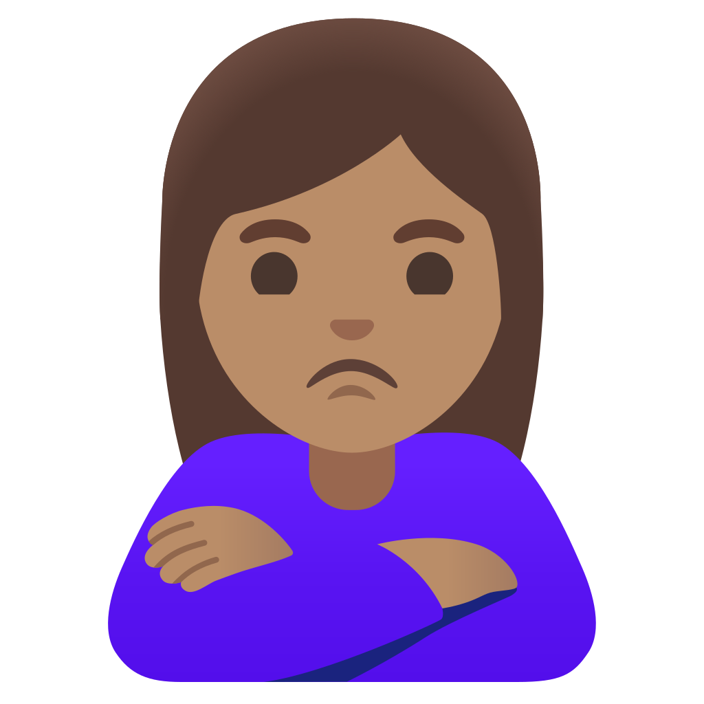 🙎🏽‍♀️ Woman Pouting: Medium Skin Tone Emoji