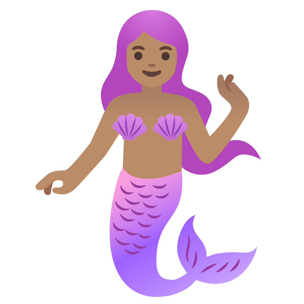 🧜🏽‍♀️ Sereia: Pele Morena Emoji