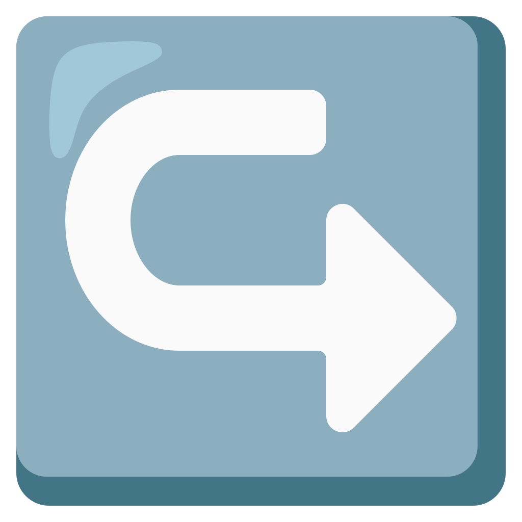 ↪️ Flèche Courbe Droite Emoji